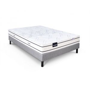 Ensemble matelas sommier  140x190 marque DUNLOPILLO - Hauteur 20 cm - Ressorts ensach&eacute;s -5 zones - Equilibr&eacute; - Fabriqu&eacute; en France