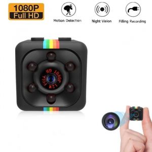 Mini caméra espion sans fil 1080P HD avec vision nocturne infrarouge - SWONUK - SQ11 - TF 64G - Noir