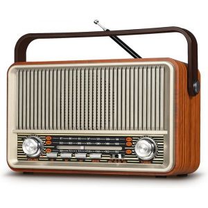J-120 Poste Radio VintageAM/FM/SW Radio Portable avec Batterie Rechargeable 1800mAhou Alimentation SecteurRadio BluetoothRadio
