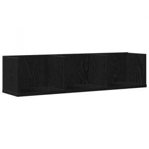 HSF&reg;&Eacute;tag&egrave;re murale - &Eacute;tag&egrave;re Rangement pour livres/DVD - Ch&ecirc;ne noir 75 x 18 x 18 cm Bois ding&eacute;nierie cpw9391260