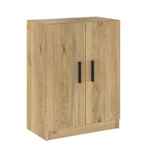 Meuble bas de cuisine avec 2 portes coloris ch&ecirc;ne Mauvella - Longueur 60 x profondeur 34 x hauteur 80 cm