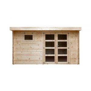 Abri de jardin en bois brut ep 28mm surface utile 9.9m² INT023