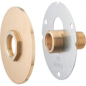 Platine de Fixation Confort Robinet Ext&eacute;rieur Avant/Apr&egrave;s Cr&eacute;pi Finition Laiton Brut AROZ