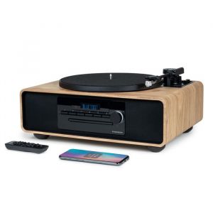 Chaîne HiFi avec platine vinyle intégrée MIC300TT THOMSON Système stéréo Lecteur CD Bluetooth 60W RADIO FMAffiche lheure