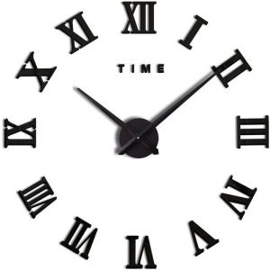 Horloge murale - XVX - DIY chiffres romains - 70-120 cm - Miroir acrylique - Non toxique