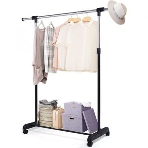 Portant &agrave; Vetement Solide Penderie &agrave; V&ecirc;tement sur Roulettes avec Hauteur R&eacute;glable de 92-170 cm Tringle &agrave; V&ecirc;tements SDtable en A94