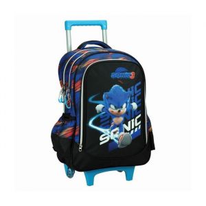 Grand trolley cartable a roulettes sac a dos primaire SONIC 46 cm