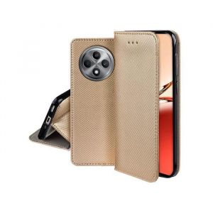 Housse etui portefeuille avec coque interieure en silicone pour Oppo Reno 12 F et Reno 12 FS 5G + film ecran - OR MAGNET