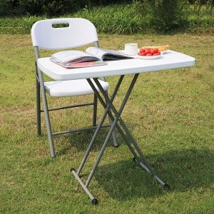 Table Pliante Jardin - Petite Table Pliante Cuisine - Blanc - Pliant - Taille repliée 93 x 50 x 76 cm