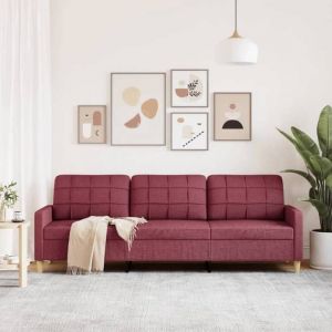 Sofa droit fixe - Clic Clac Canap&eacute; &agrave; 3 places - NEUF - Rouge bordeaux 210 cm Tissu CA5712874