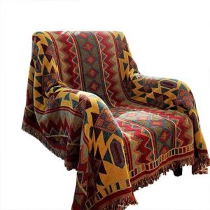 Grande Plaid Couverture Coton Tricot Jacquard Bohme Douce Lavable Pour Canap Fauteuil Chambre 90240CM Gomtrique- PZCC