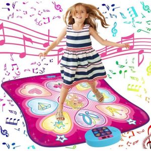 Tapis de Danse pour filles de 3-14 ans Tapis de Jeu Tactile avec Affichage LED Tapis de Danse Musical Cadeau de No&euml;l