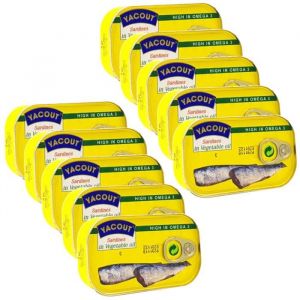 YACOUT - Lot 10x Sardines &agrave; lhuile - Conserve 125g