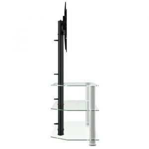 Meuble TV dangle - MOTHINESSTO - xY1701 - Noir et argenté - Compatible VESA 100x100 à 600x400 - 3 niveaux