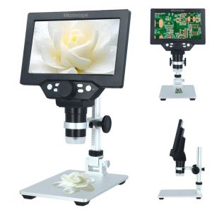 7 Microscope Num&eacute;riqueG1200 LCD 3000mAh USB Microscope ElectroniqueEnregistrement Vid&eacute;o FHD 1080PR&eacute;solution 1-1200X pour &Eacute;cole