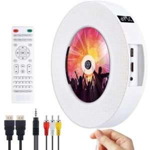 Lecteur de DVD Portable Bluetooth Lecteur de Musique CD-DVD &agrave; Montage Mural Gueray avec Full HD 1080p et t&eacute;l&eacute;commande pour Enfan36