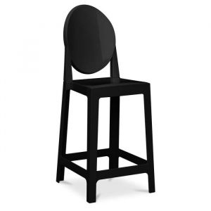 Tabouret de bar - Victoire - 65cm - Design Transparent Noir - Confortable - Style Contemporain