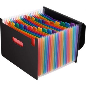rieur &agrave; Soufflets Classeur Rangement 24 Compartiments avec Couvercle A4 Chemise Papier AdministratifDocuments Organiseur de Fichie