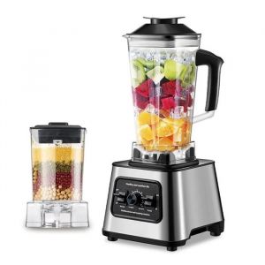 Blender multifonction professionnel - 6000 W - 9 vitesses - 2 en 1 - 25 L - Avec 4 lames en acier inoxydable - Robot culinaire