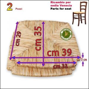 Assise en paille de riz pour chaise - Venezia - Jaune - Bois massif - Usage intensif