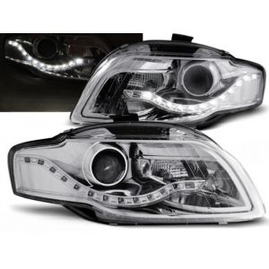 Paire de feux phares Audi A4 B7 de 2004 a 2008 Daylight led chrome-27361033