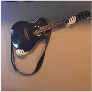 Support Guitare Main 3D Murale Robuste Toutes Tailles Forme Main Blanc D&eacute;co