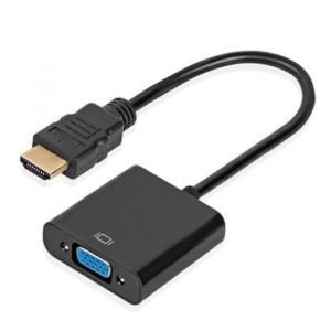 Convertisseur HDMI vers VGA 1080p Adaptateur HDMI M&acirc;le vers VGA Femelle avec Audio et Micro C&acirc;ble USB pour Pc Tv Box