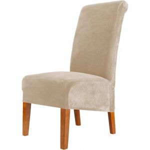 Housses de chaise de salle à manger en velours housse de chaise extensible de grande taille housse de chaise à dossier haut en él