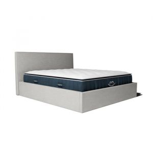 Lit coffre - MORPHEA FRANCE - Victoria - Matelas &agrave; m&eacute;moire de forme 30cm - 140x190cm - Blanc cass&eacute;