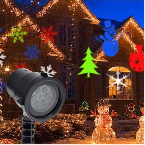 DRE-Projecteur Laser Led Rgb De No&euml;l Pour Jeux De Lumi&egrave;re En Ext&eacute;rieur Motifs De No&euml;l