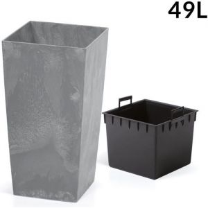 Pot de fleurs Bac à fleur Cache pot Jardinière style Béton Anthracite 49 Litres Terrasse Jardin Intérieur Extérieur