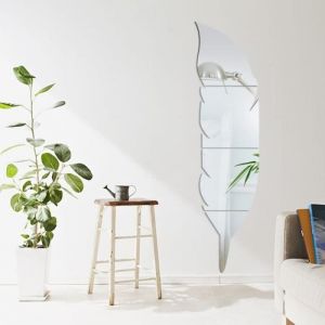 DIY Stickers 3D Feather Plume Miroir Salon Miroir Mural dautocollants Amovible Décor Décoration 120*30cm