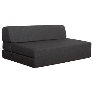 Chauffeuse convertible 2 places en mousse Noir - Terre de Nuit