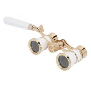 Mxzzand Jumelles de lunettes dop&eacute;ra Lunettes dop&eacute;ra jumelles avec poign&eacute;e 3x25 lunettes de th&eacute;&acirc;tre portables photo Blanc