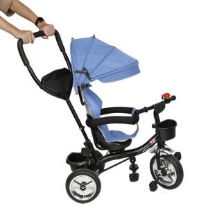 Tricycle B&eacute;b&eacute; &Eacute;volutif 4 en 1 r&eacute;glable avec Pare-Soleil pour enfant de 1 &agrave; 5 ans 75&times;46&times;106cm Bleu