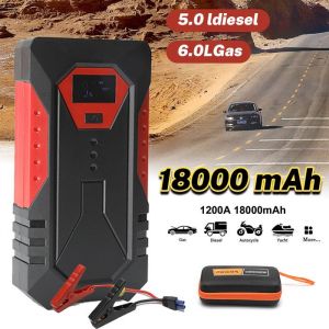 Booster batterie voiture 12V 18000mAh démarreur de saut de voiture batterie externe Portable pour essence 6.0L Diesel 4.0L 600A