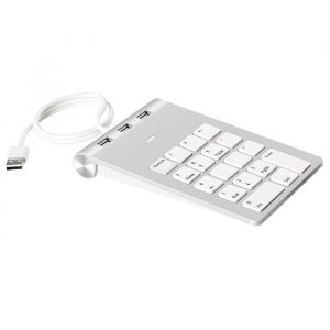 Mini Clavier NuméRique Clavier 18 Touches Clavier NuméRique Pavé NuméRique avec 3 Ports Hub Usb pour Ordinateur Portable PC de
