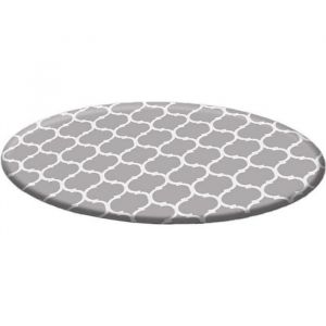 Nappe étanche Nappe PVC Nappe ronde Couvercle de table Flanelle élastique équipée motif tissé adapté au diamètre 90-110cm - 35 43-43