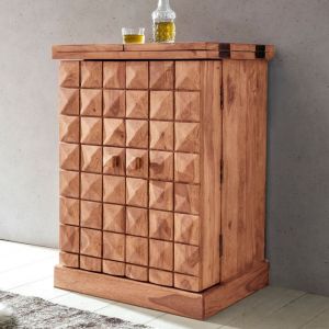 Meuble bar 65-130x50x91 cm en sheesham massif naturel - RAFFY