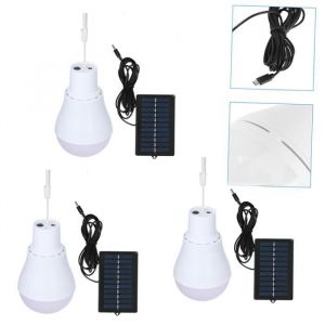 Ampoule LED Solaire - Non sp&eacute;cifi&eacute; - Pack de 3 - &Eacute;nergie Solaire - Utilisation Ext&eacute;rieure - Longue Dur&eacute;e de Vie