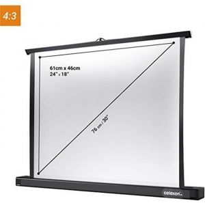 celexon Ecran de Table pour projecteur Mobile Professional Mini - 61 x 46 cm - 4: 3 - Gain 12 - avec r&eacute;traction Automatique