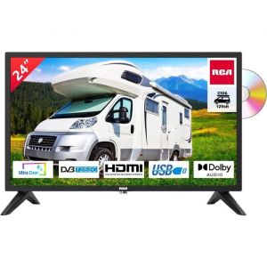 T&eacute;l&eacute;vision LED 24 pouces avec lecteur DVD int&eacute;gr&eacute; - SVATV - 60 cm - 230V/12V - Dolby Audio - DVB-C/T2/S2 - HDMI - USB