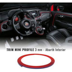 Profil Adh&eacute;sif - Fiat - 500 Abarth - Rouge - 3 mm x 300 cm - Souple et &Eacute;lastique