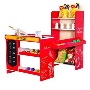 Supermarch&eacute; Enfant-VEVOR-72 x 90 x 89 cm-VEVOR-Marchande Enfants-Jeu d&Eacute;picerie-avec Sac de Courses-pour Enfants de 3 Ans et Plus