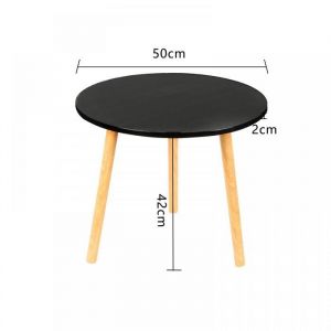 JEOBEST Petite Table Basse Table &agrave; th&eacute; Table Basse de Salon Petite Table &agrave; Manger Table de Cuisine Ronde en Bois 50 cm