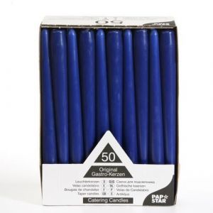 Bougies de chandelier - PAP STAR - &Oslash; 22 cm - 25 cm - Bleu fonc&eacute;