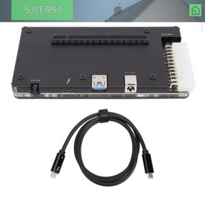 sjlerst GPU externe  Dock de Carte Graphique Externe Egpu Enclosure USB4.0 ATX 24pin PCIe Ajustement pour informatique ordinateur