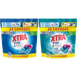 Capsules de lessive - Xtra Total - Trio-Caps - Original + Parfum Givr&eacute;