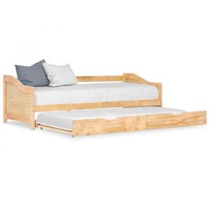 Lit banquette gigogne - 4760!Soldes - Cadre de lit extensible - Bois de pin - 90x200 cm