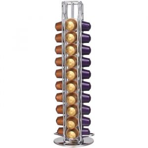 Supports pour Capsules de Café Nespresso Tiroir de Rangement de Dosettes de Café pour 40 Capsules 360 Degrés Rotable Porte Pour